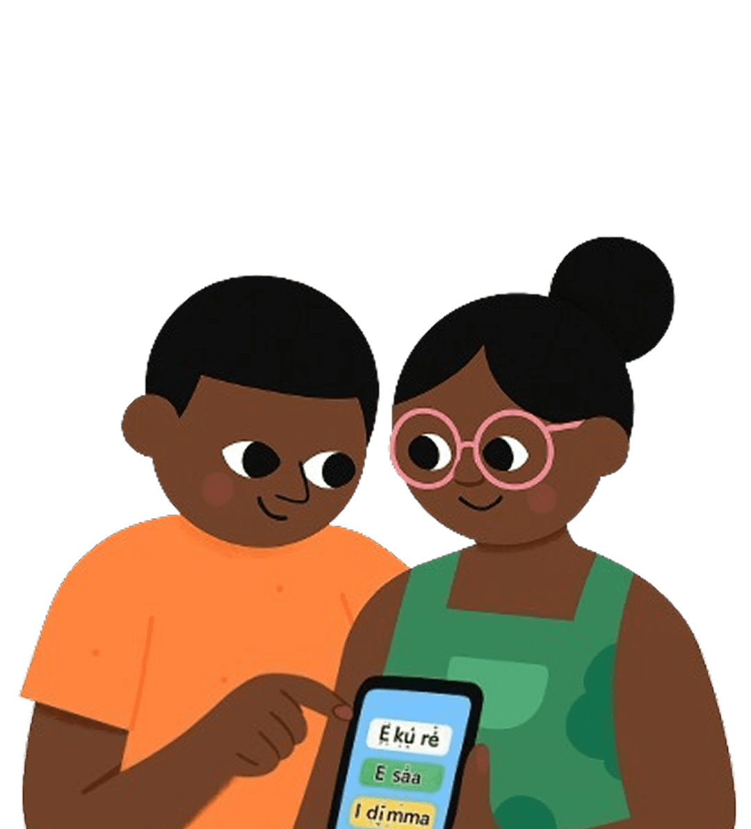 Children learning African languages through interactive stories and games on Native app